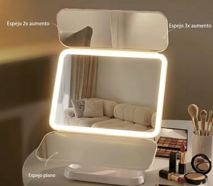 Espejo panorámico para maquillaje