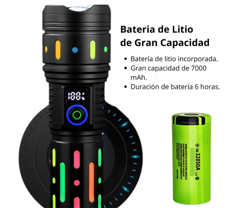 Linterna táctica de largo alcance